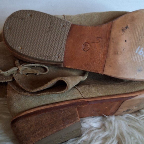 B/ X By Bronx Camel Suede Tie Up Knee High Boots 40 - Picture 10 of 16